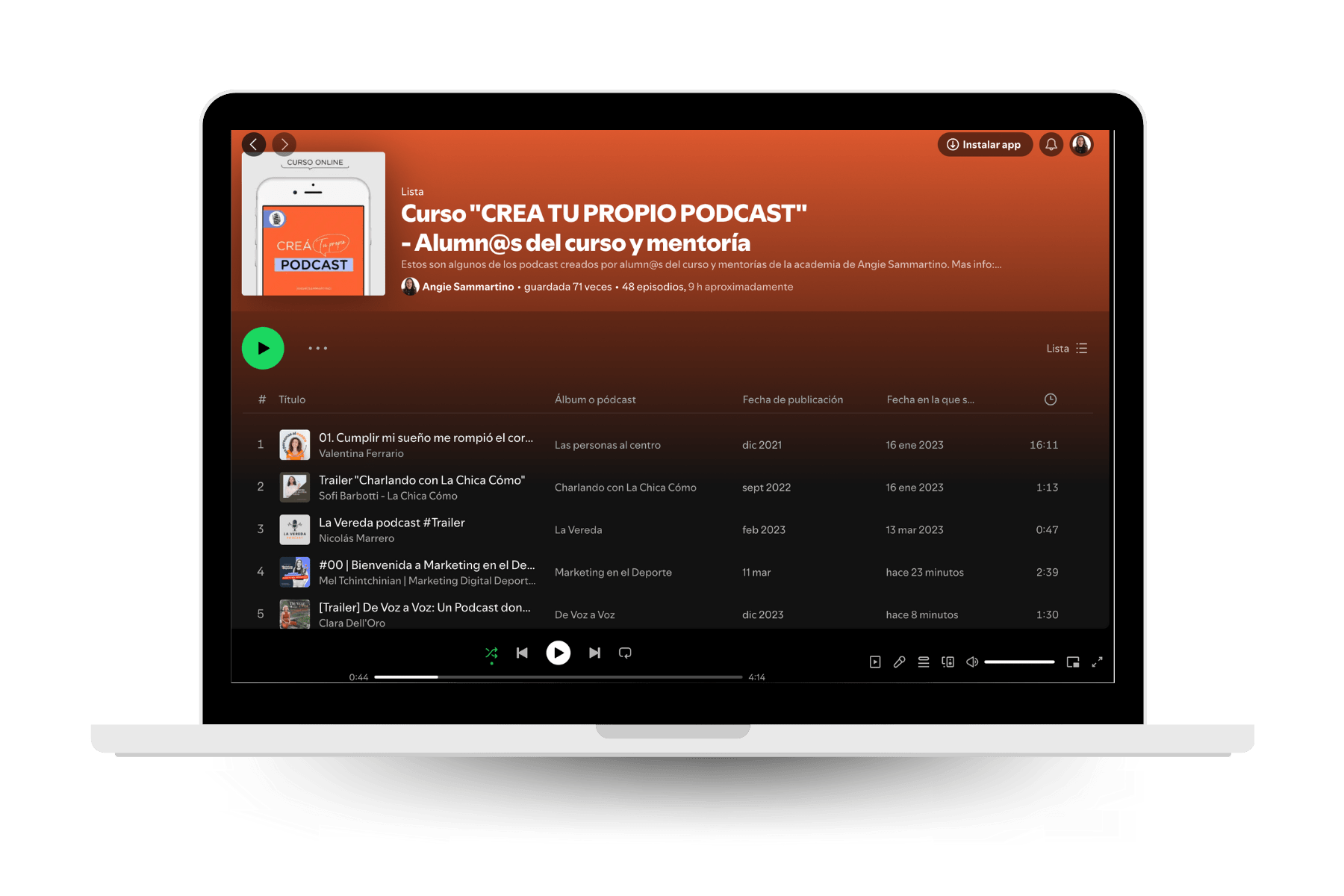 testimonio-curso-podcast-lista-spotify Angie Sammartino - Formula multipotencial